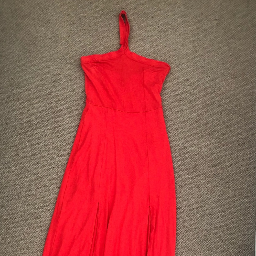 Red floor length dress